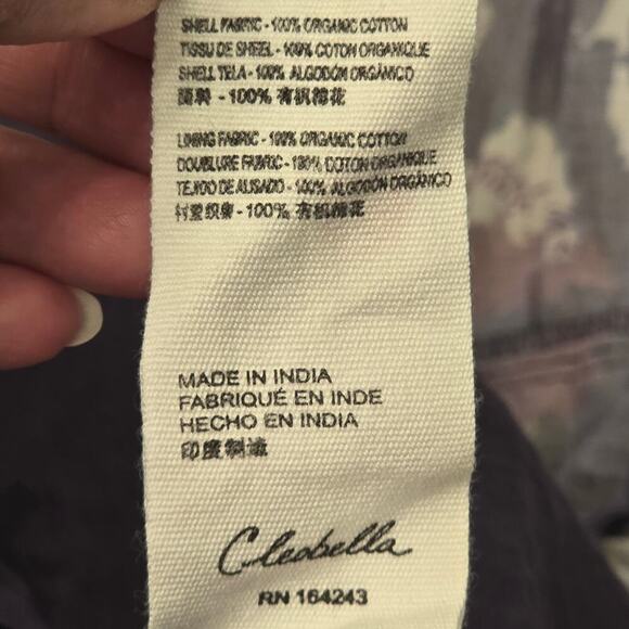 Cleobella Ellison Dress S Purple Floral Print Midi 100% Organic Cotton Smocked - Picture 11 of 12